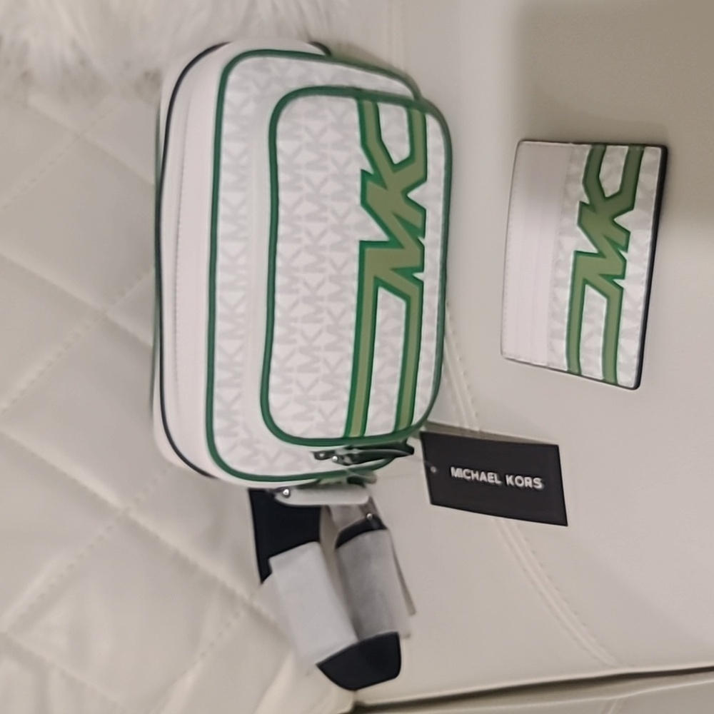 Michael Kors Cooper Double Zip Crossbody Belt Bag & matching wallet set.